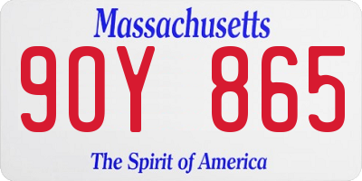 MA license plate 9OY865