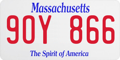 MA license plate 9OY866