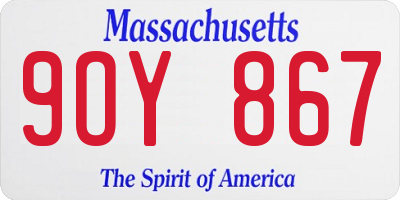 MA license plate 9OY867