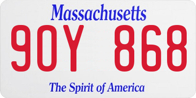 MA license plate 9OY868