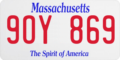 MA license plate 9OY869