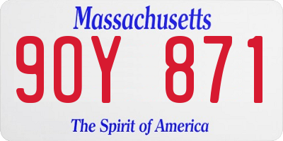 MA license plate 9OY871