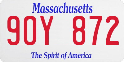 MA license plate 9OY872