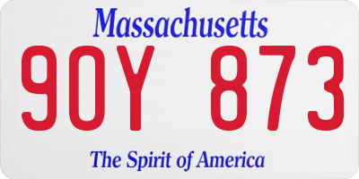 MA license plate 9OY873