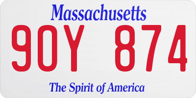 MA license plate 9OY874