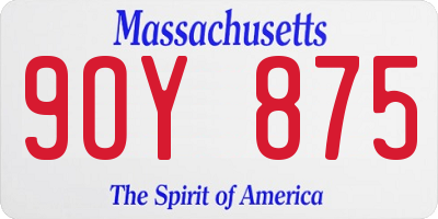 MA license plate 9OY875