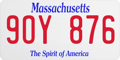 MA license plate 9OY876