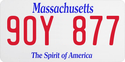 MA license plate 9OY877