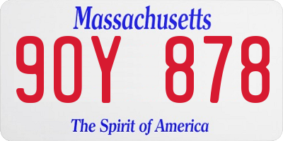 MA license plate 9OY878