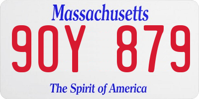 MA license plate 9OY879