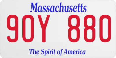 MA license plate 9OY880