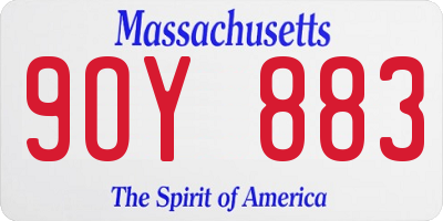MA license plate 9OY883