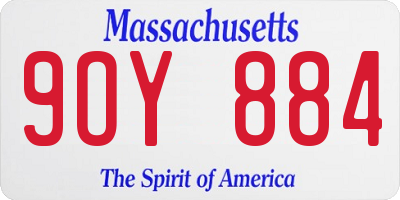 MA license plate 9OY884