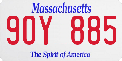 MA license plate 9OY885