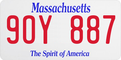 MA license plate 9OY887