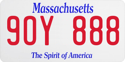 MA license plate 9OY888