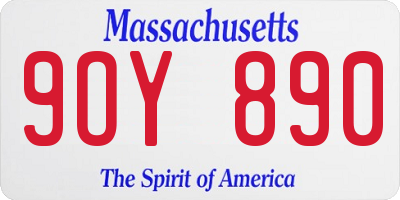 MA license plate 9OY890