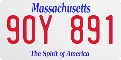 MA license plate 9OY891