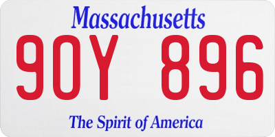 MA license plate 9OY896
