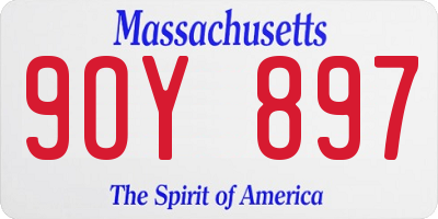 MA license plate 9OY897