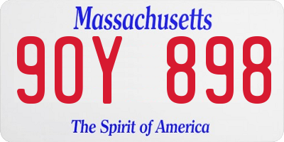 MA license plate 9OY898