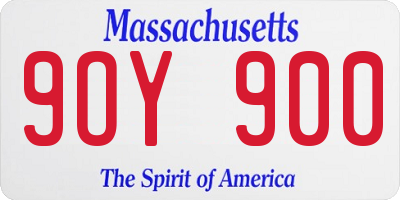 MA license plate 9OY900