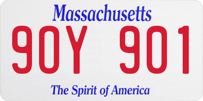 MA license plate 9OY901