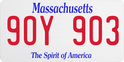 MA license plate 9OY903