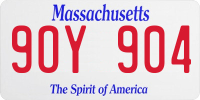 MA license plate 9OY904