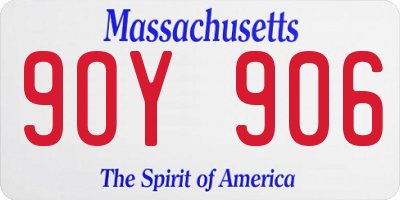 MA license plate 9OY906