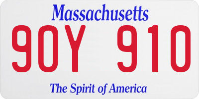 MA license plate 9OY910