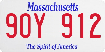 MA license plate 9OY912