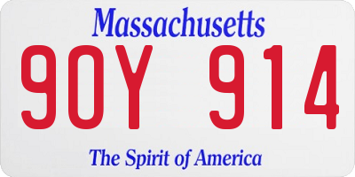 MA license plate 9OY914