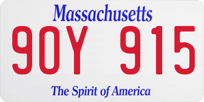 MA license plate 9OY915