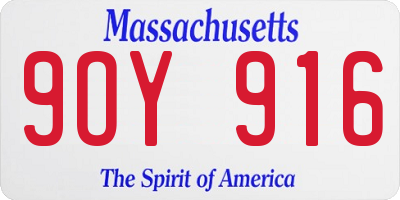 MA license plate 9OY916