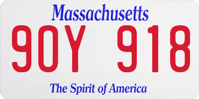 MA license plate 9OY918