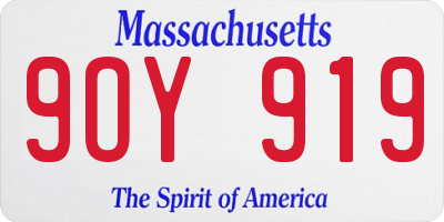 MA license plate 9OY919