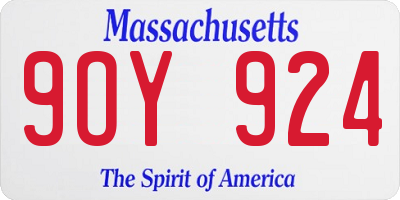 MA license plate 9OY924
