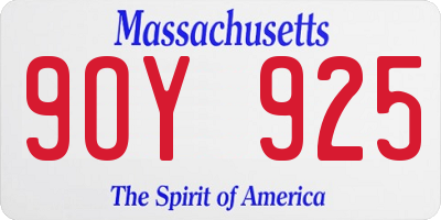 MA license plate 9OY925