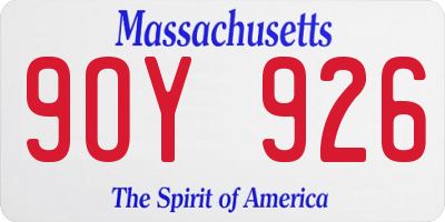 MA license plate 9OY926