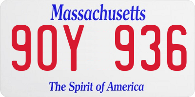 MA license plate 9OY936