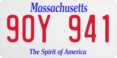MA license plate 9OY941