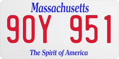 MA license plate 9OY951