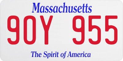 MA license plate 9OY955