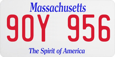 MA license plate 9OY956