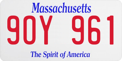 MA license plate 9OY961