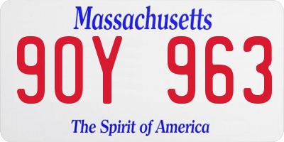 MA license plate 9OY963