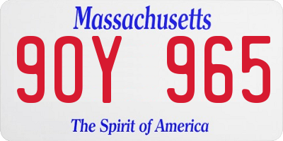 MA license plate 9OY965