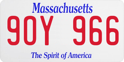 MA license plate 9OY966