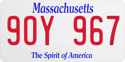 MA license plate 9OY967